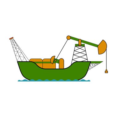 Renkli petrol gemi izole