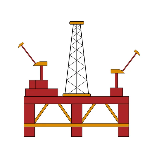 Изолированная цветная нефтяная платформа — стоковый вектор