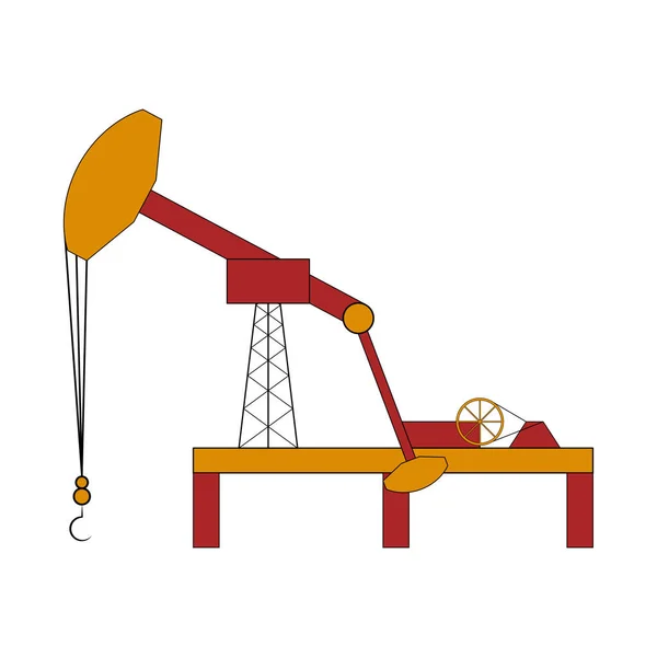 Piattaforma petrolifera colorata isolata — Vettoriale Stock