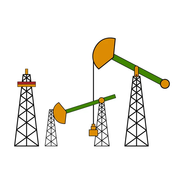 Farbige Ölbohrmaschine — Stockvektor