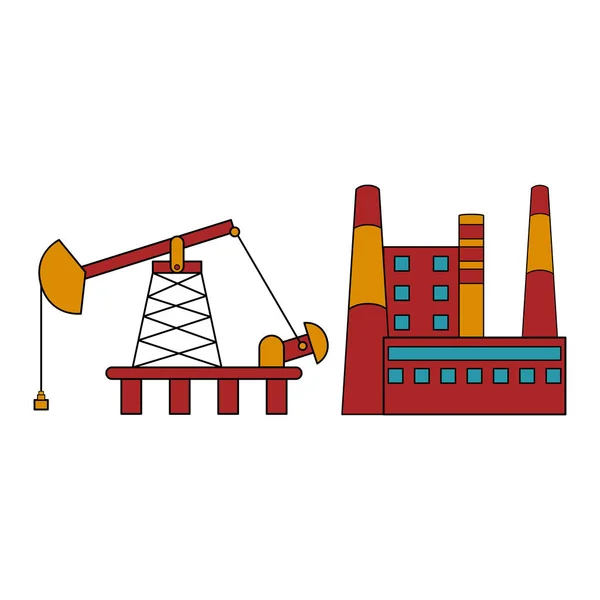 Isolated colored oil platform — Stock Vector