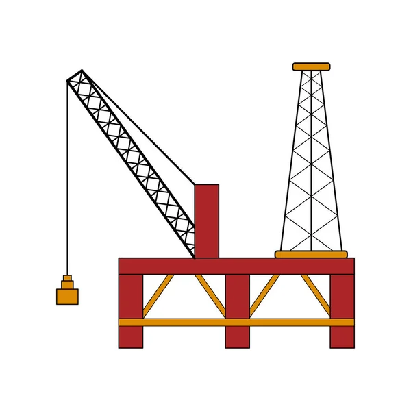 İzole renkli petrol platformu — Stok Vektör