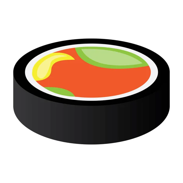 Isoliert gefärbtes Sushi — Stockvektor