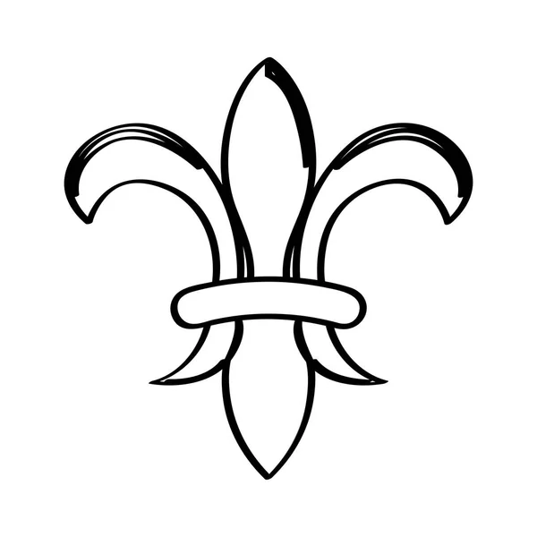 Mardi gras symbol. Fleur de lys outline — Stock Vector