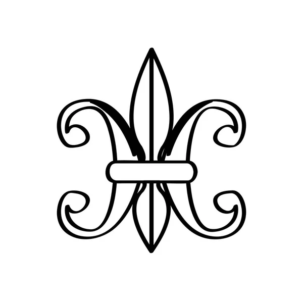 Mardi gras symbol. Fleur de lys outline — Wektor stockowy