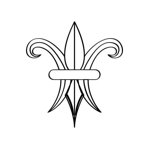 Mardi gras symbol. Fleur de lys outline — Stok Vektör