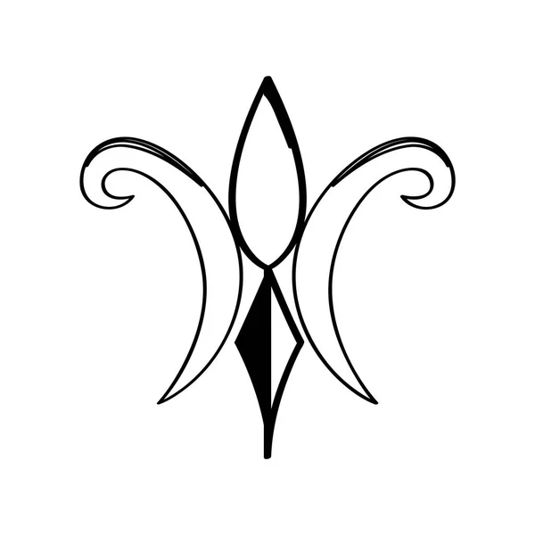 Mardi gras symbol. Fleur de lys outline — Stok Vektör