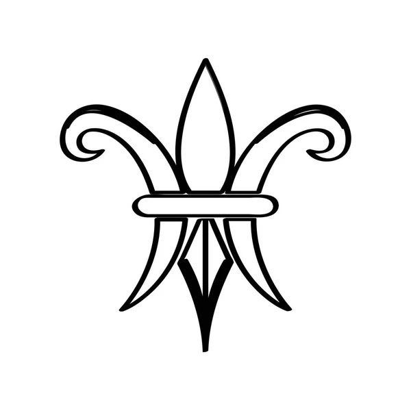 Mardi gras symbol. Fleur de lys outline — Wektor stockowy