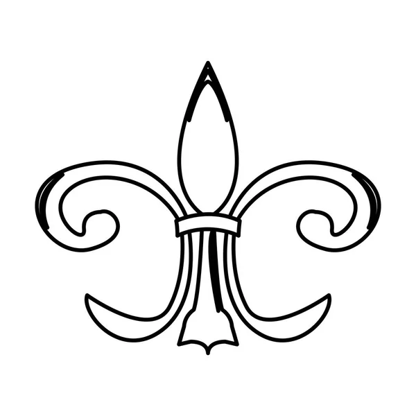 Mardi gras symbol. Fleur de lys outline — Wektor stockowy