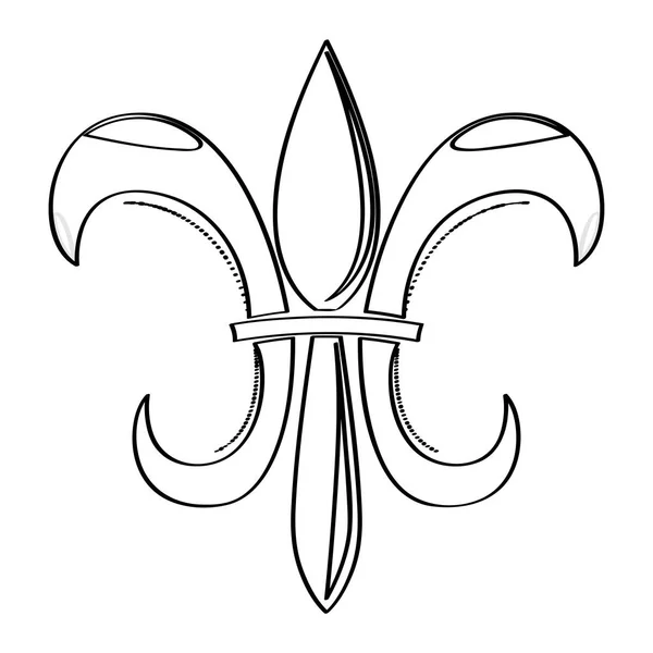 Mardi gras symbol. Fleur de lys outline — Wektor stockowy