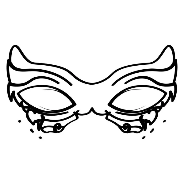 Umrisse einer Maske von Mardi Gras — Stockvektor