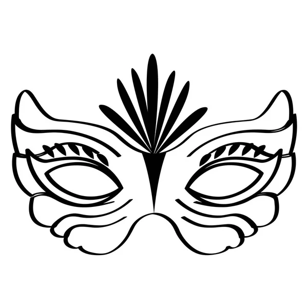 Контур маски марди-гра — стоковый вектор