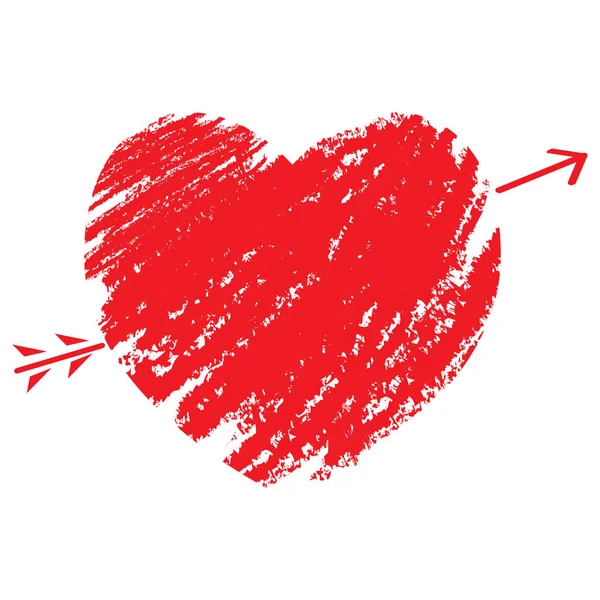 Dokulu kalp şekli izole. Sevgililer günü — Stok Vektör