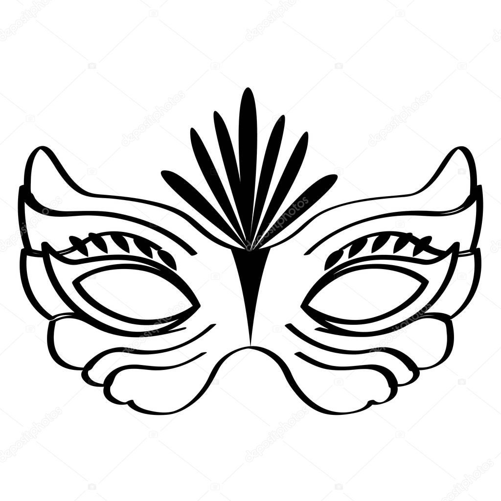 Outline of a mardi gras mask