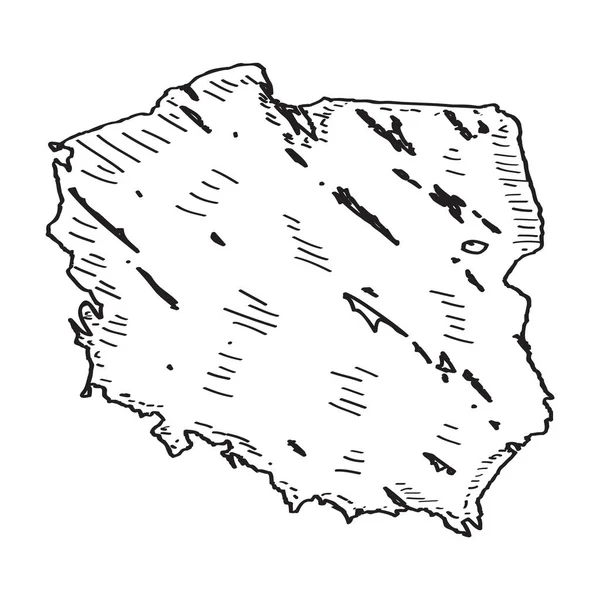 Croquis d'une carte de La Pologne — Image vectorielle