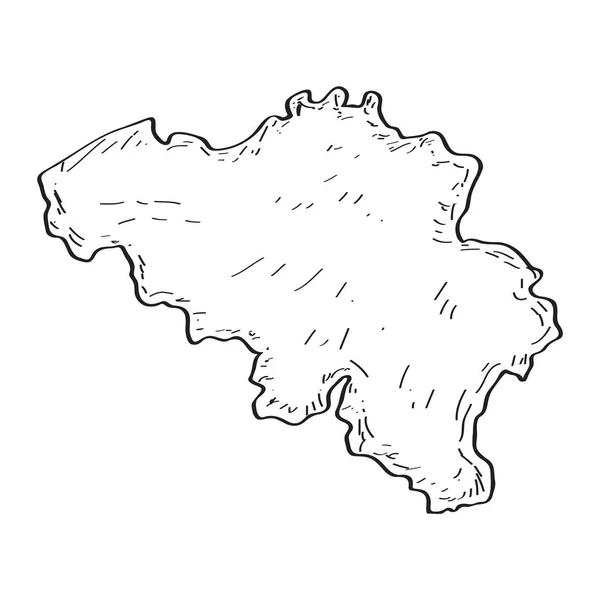 Σκίτσο του χάρτη του Βελγίου — Διανυσματικό Αρχείο