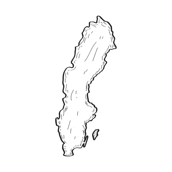 Skizze einer Landkarte von Schweden — Stockvektor