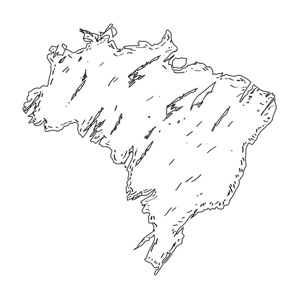 Schizzo di una mappa di Brasile — Vettoriale Stock