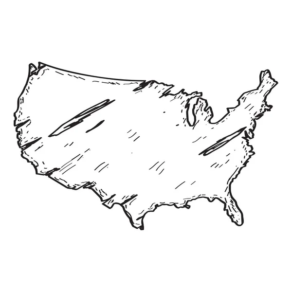 Esboço de um mapa dos Estados Unidos — Vetor de Stock