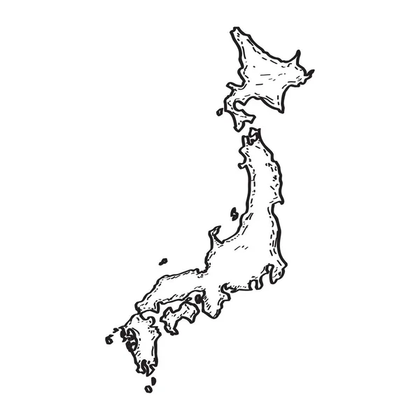 日本の地図のスケッチ — ストックベクタ