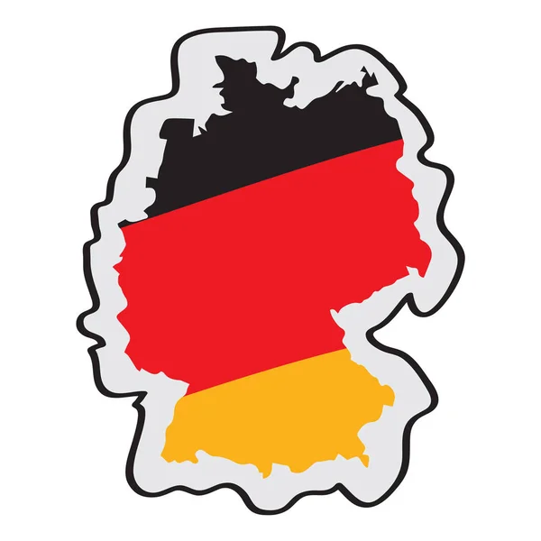 Mapa de Alemania con su bandera — Archivo Imágenes Vectoriales