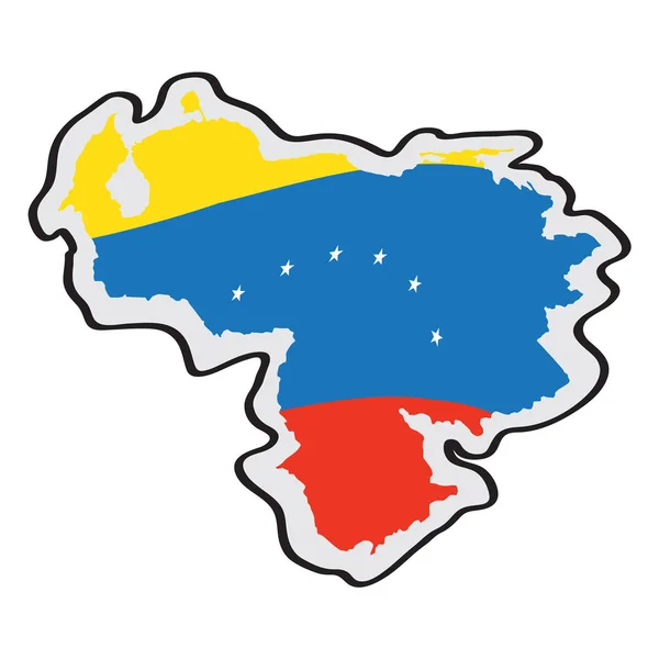 Mapa de Venezuela con su bandera — Vector de stock