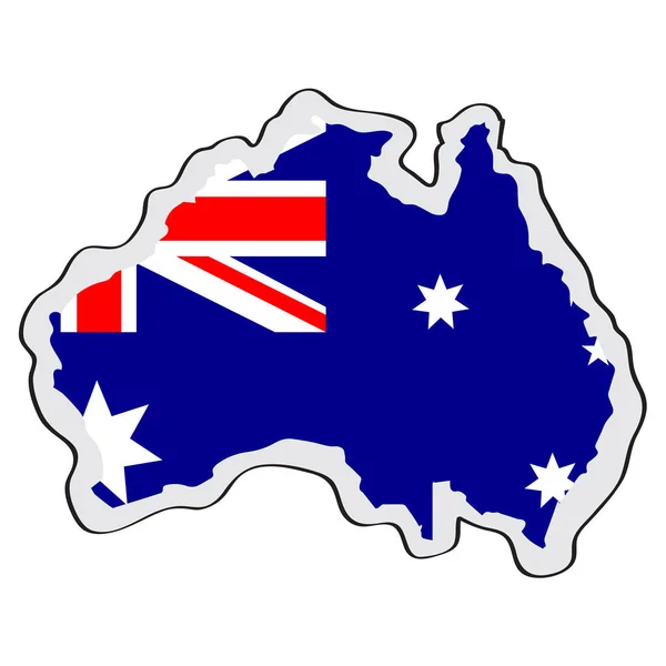 Karte von Australien mit seiner Flagge — Stockvektor