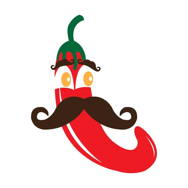 Pimienta aislada con bigote — Vector de stock