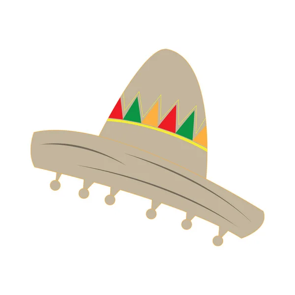 Μεμονωμένο παραδοσιακό μεξικάνικο καπέλο — Διανυσματικό Αρχείο