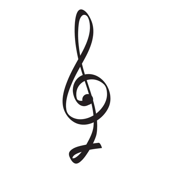 Hudební nota izolované houslový klíč — Stockový vektor