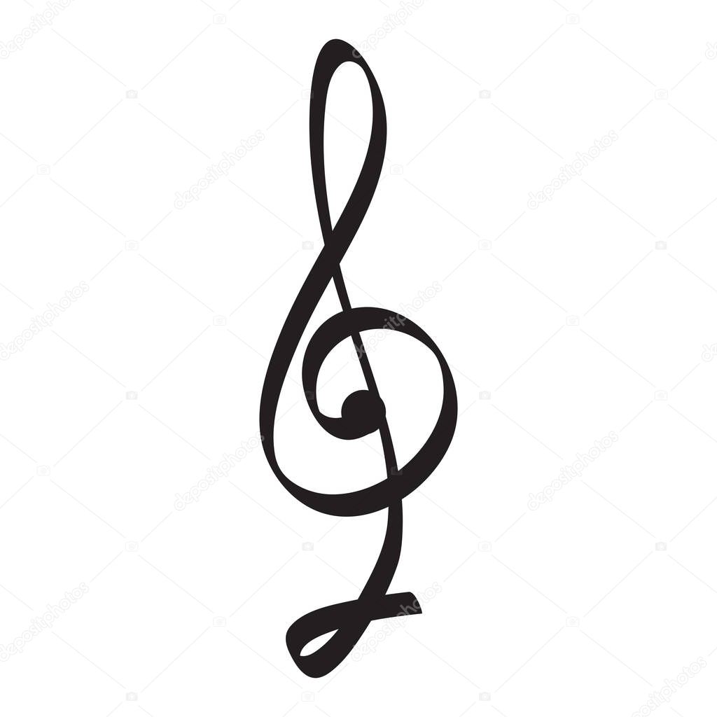 Isolated treble clef musical note
