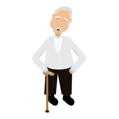 İzole yaşlı adam. Büyükbaba veya büyükanne