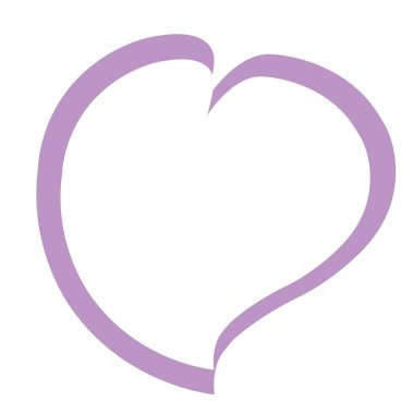 İzole kalp şekli. Sevgililer günü