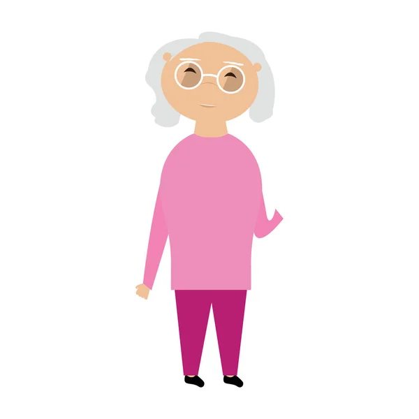 Izolované Stará Žena Babičku Vektorové Ilustrace Design — Stockový vektor