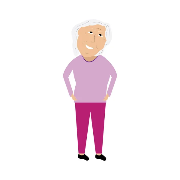 Izolované stará žena. Babička — Stockový vektor