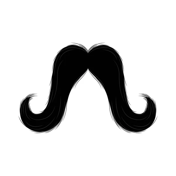 Silhouette de moustache isolée — Image vectorielle