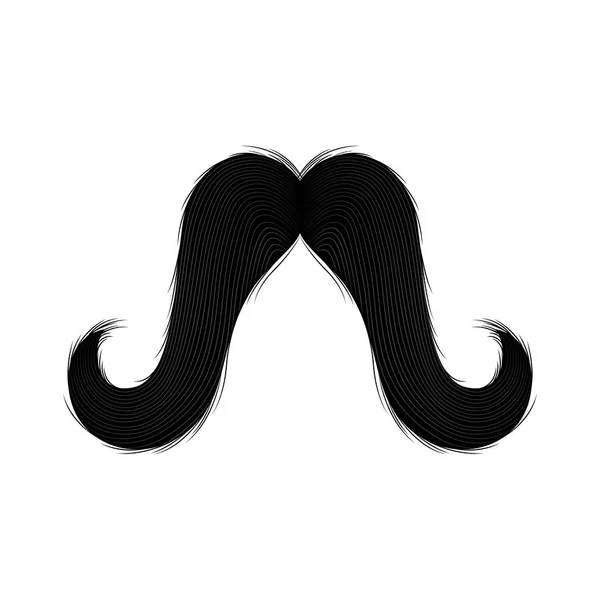 Isolated moustache silhouette — Stock Vector