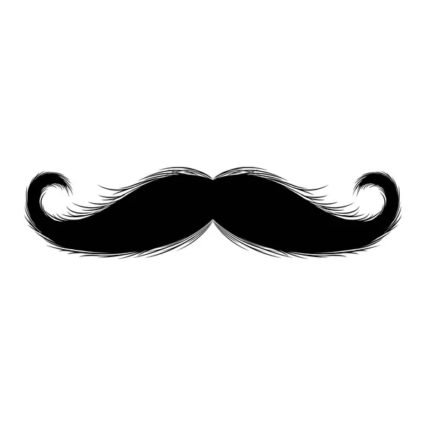 Silhouette de moustache isolée — Image vectorielle