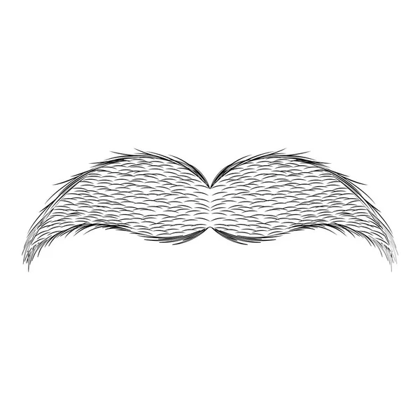 Vereinzelte Schnurrbart-Skizze — Stockvektor