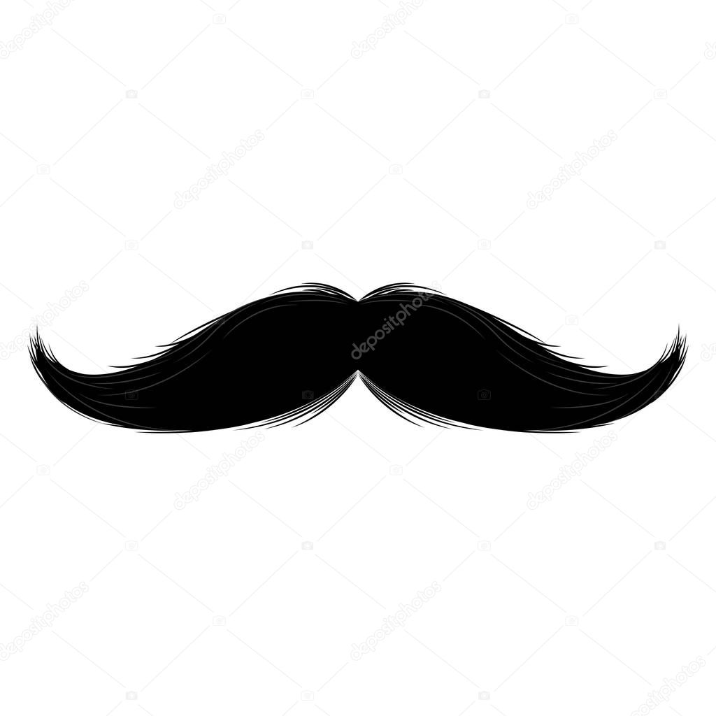 Isolated moustache silhouette