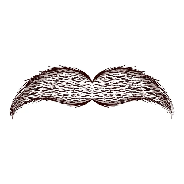 Isolerade mustasch skiss — Stock vektor