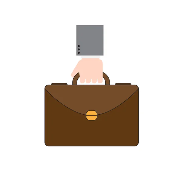 Hand holding a suitcase icon — Stock Vector