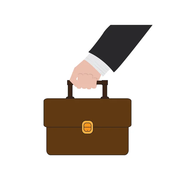 Hand holding a suitcase icon — Stock Vector