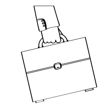 Bir bavul simgesi tutan el