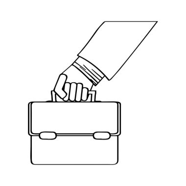 Bir bavul simgesi tutan el