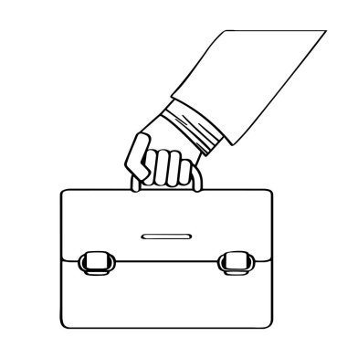 Bir bavul simgesi tutan el