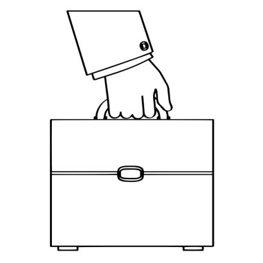 Bir bavul simgesi tutan el