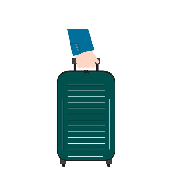 Main tenant une valise de voyage — Image vectorielle