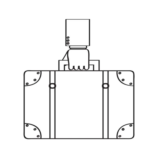 Χέρι που κρατά ένα εικονίδιο βαλίτσα — Διανυσματικό Αρχείο