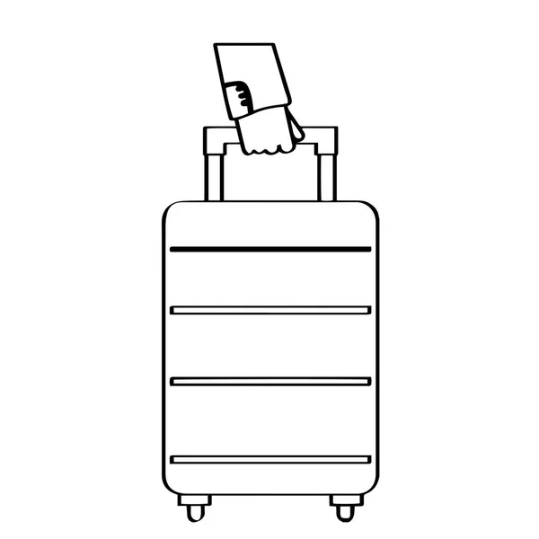 Main tenant une valise de voyage — Image vectorielle